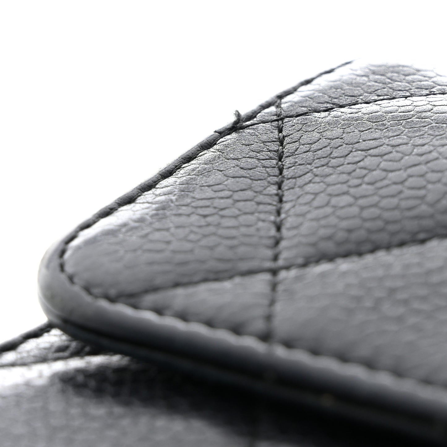 Caviar Quilted Large Flap Wallet Black