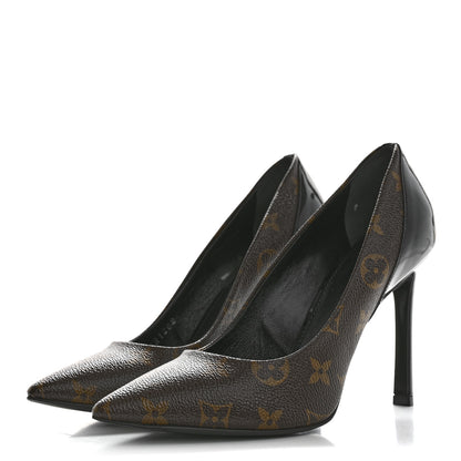 Louis Vuitton Monogram Cherie Pumps 37.5 Black 4 of 9