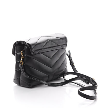 Saint Laurent Calfskin Y Quilted Monogram Toy Loulou Crossbody Bag Black 2 of 8