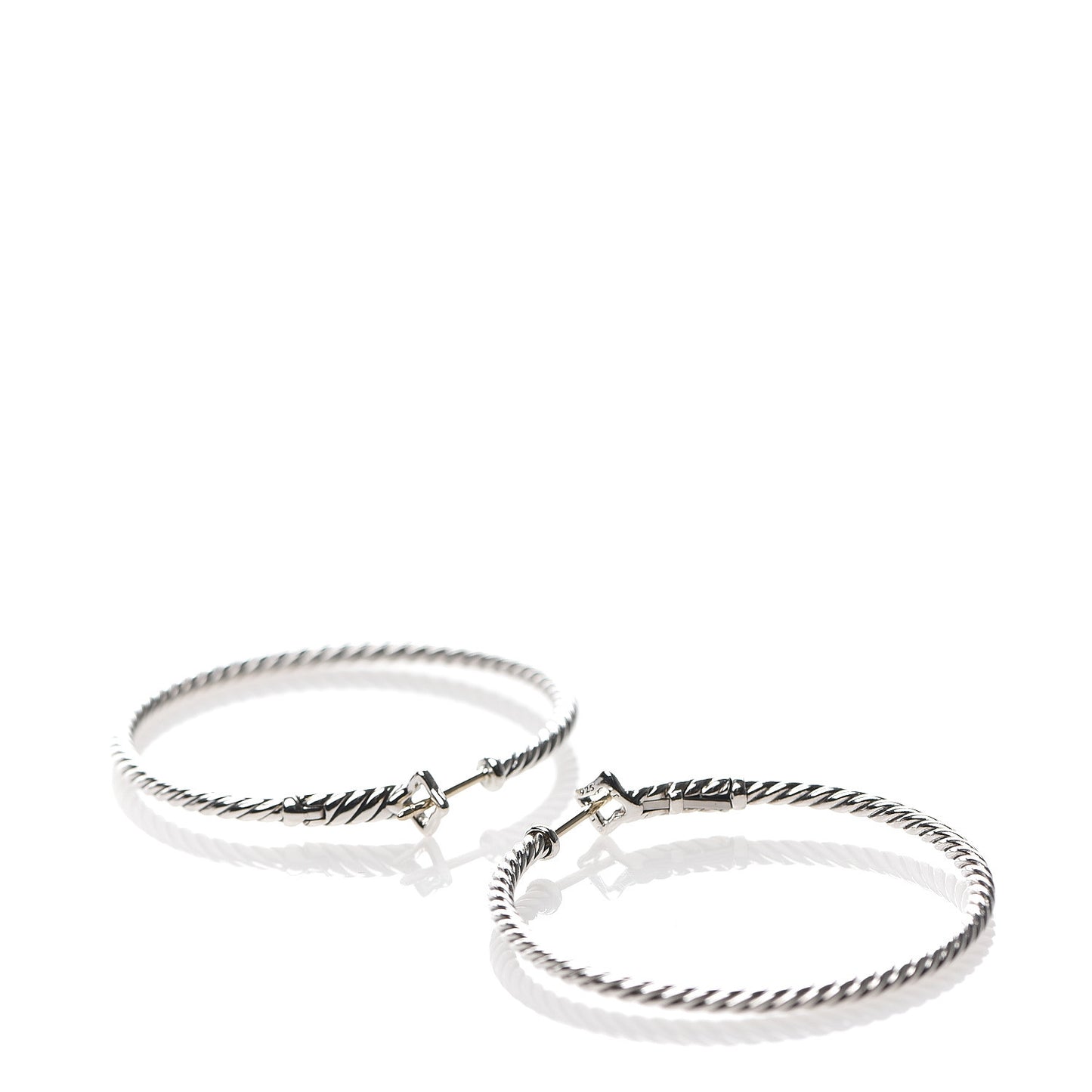 Sterling Silver 36mm Large Cable Classics Hoop Earrings
