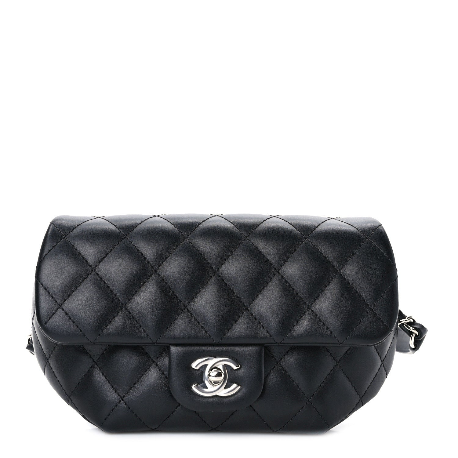 Chanel Calfskin Quilted CC Uniform Flap Belt Bag Black 1 of 10