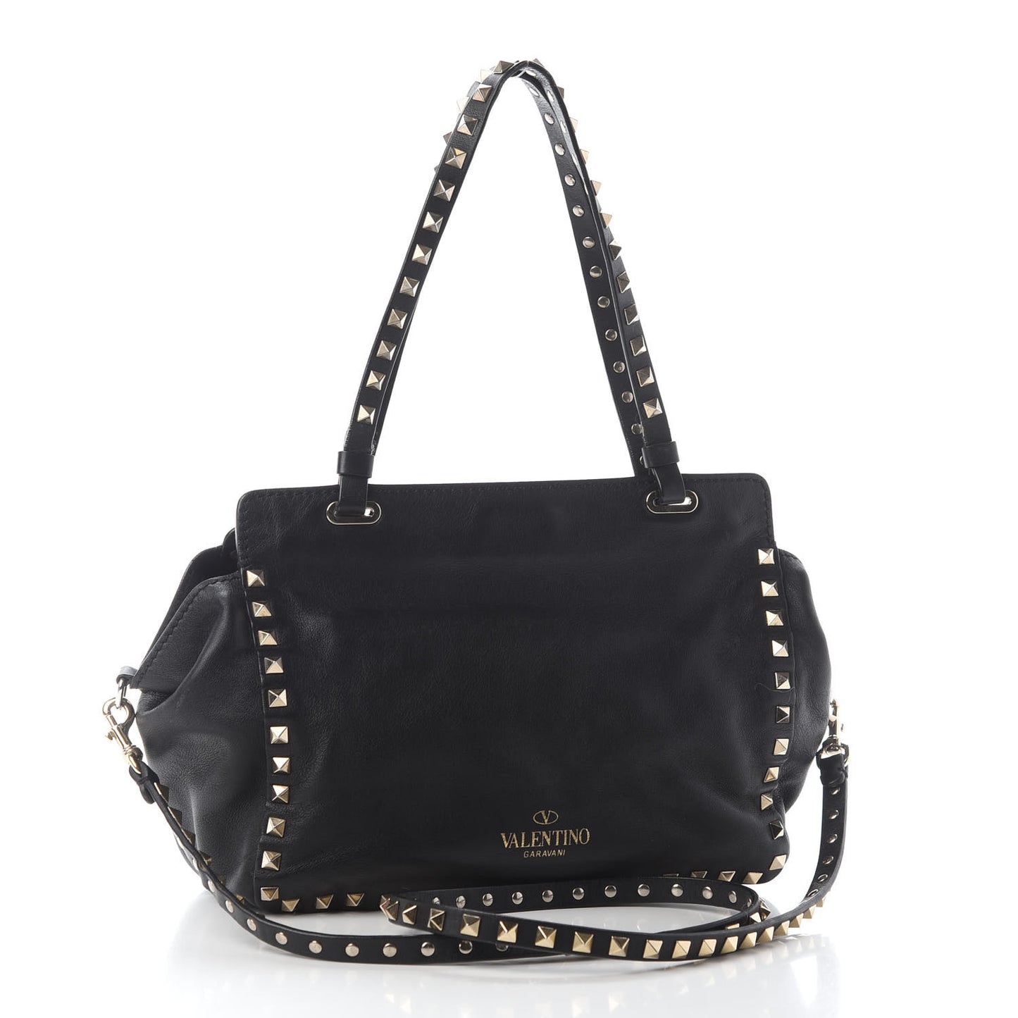 Vitello Small Rockstud Tote Black