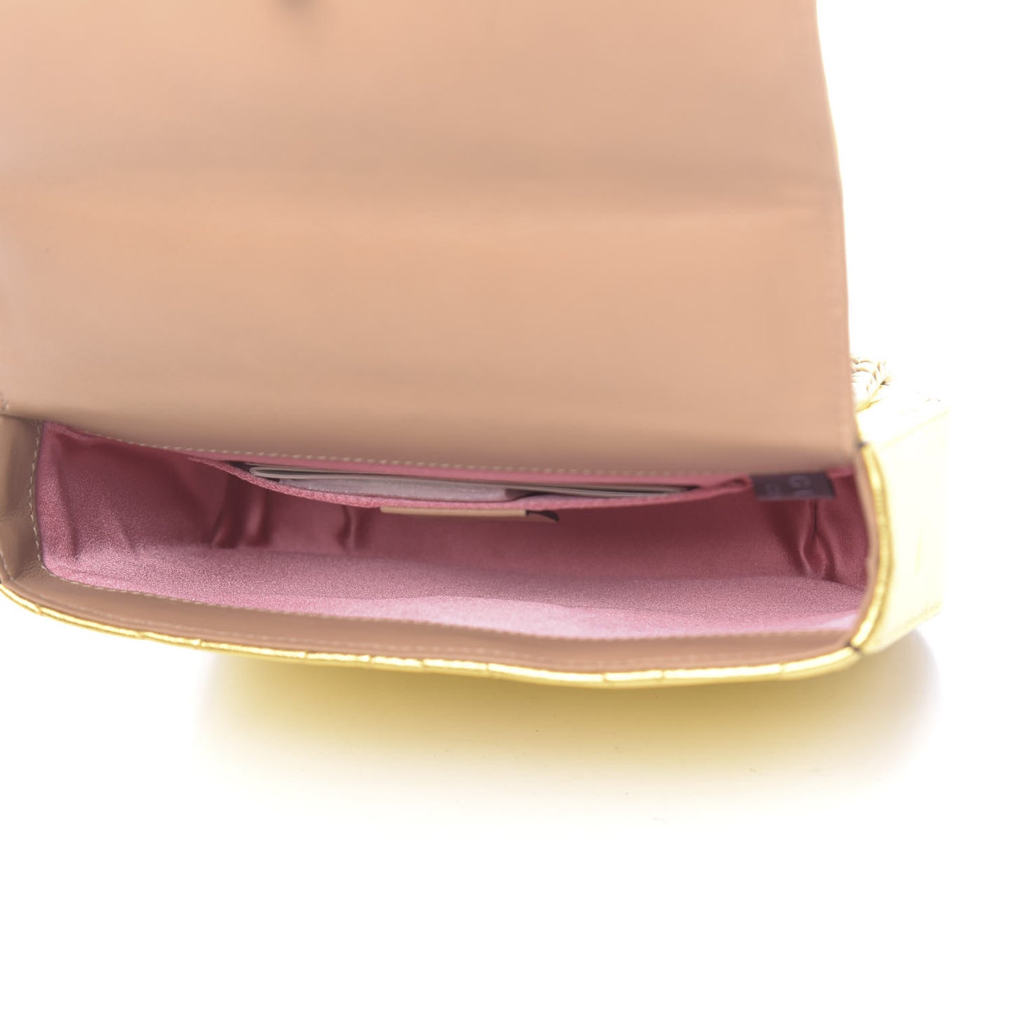 Metallic Nappa Matelasse Broadway Shoulder Bag Gold