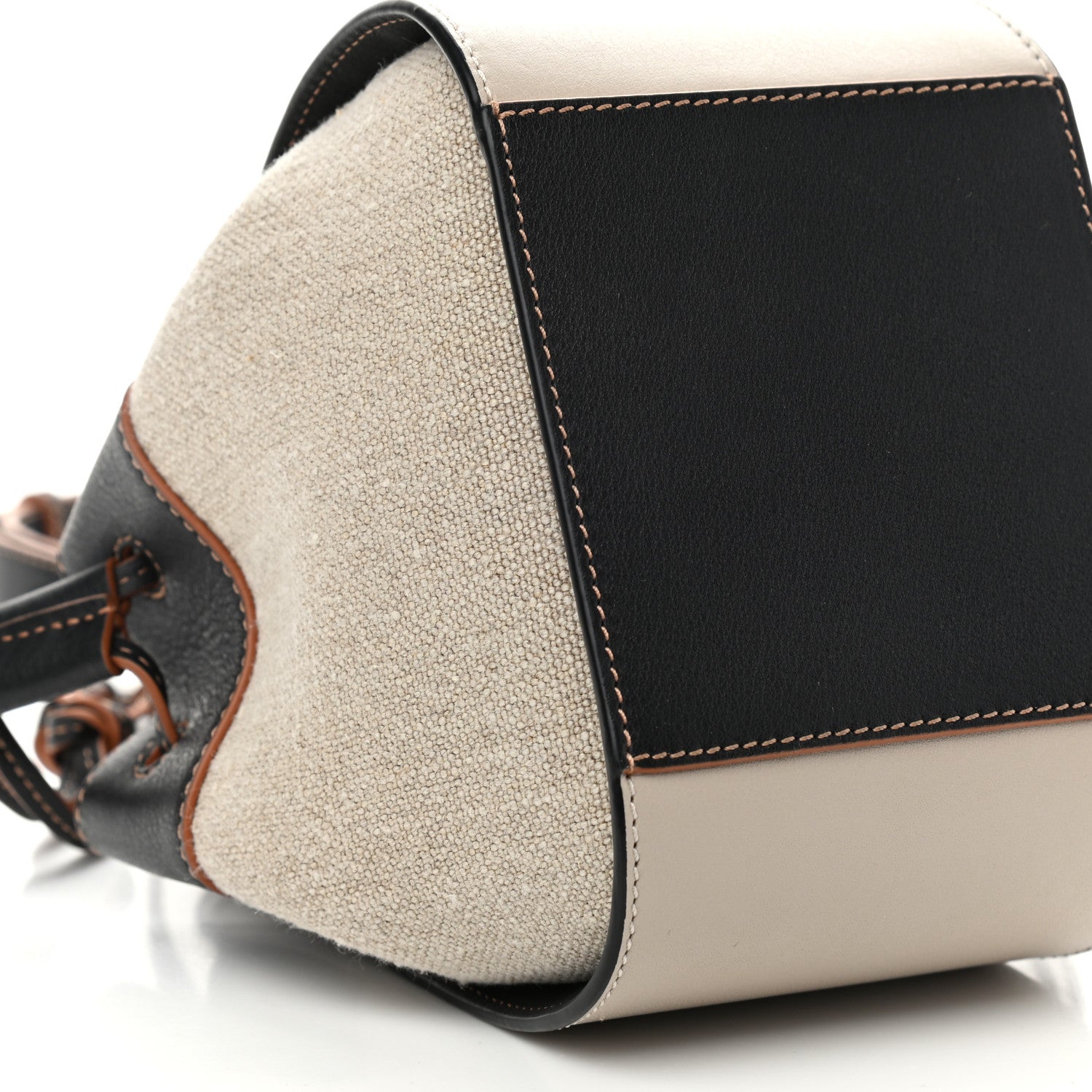 Loewe Calfskin Linen Mini Hammock Shoulder Bag Light Oat Black 9 of 10