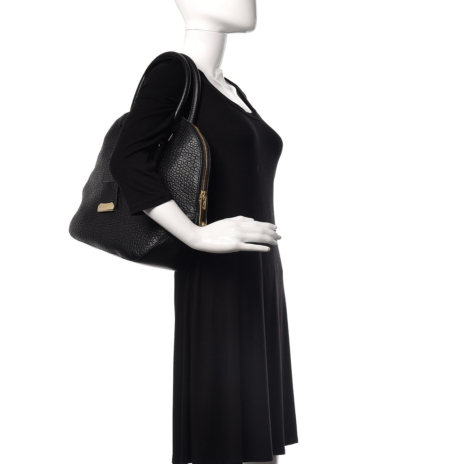 Burberry Heritage Grain Medium Orchard Bowling Bag Black 2 of 9