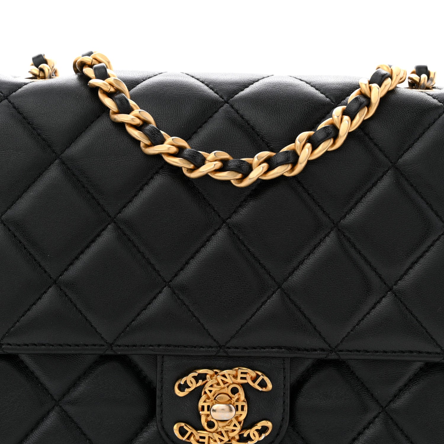 Chanel Lambskin Quilted CC Logo Mini Flap Black 8 of 13