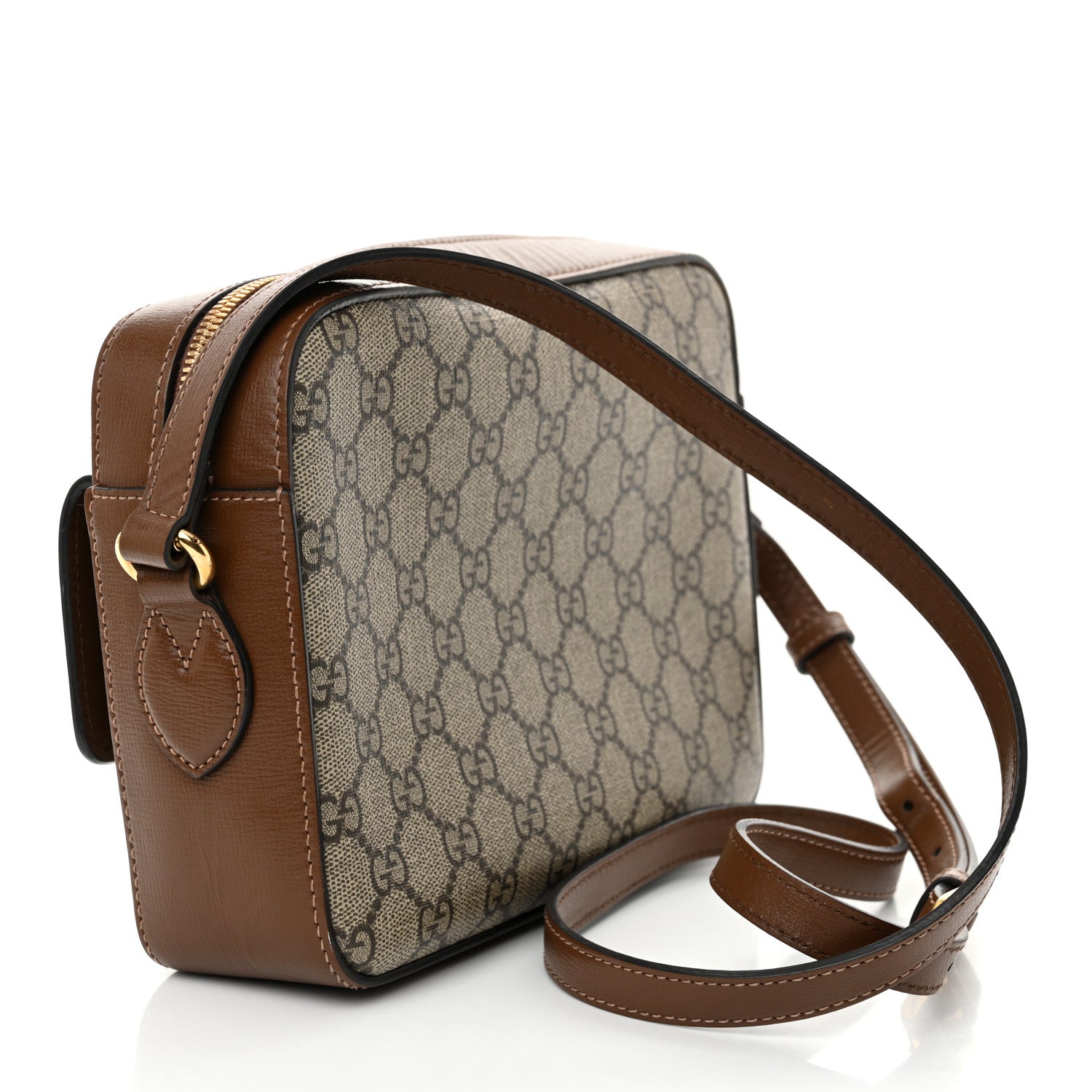 Gucci GG Supreme Monogram Small Horsebit 1955 Shoulder Bag Beige Brown Sugar 3 of 14