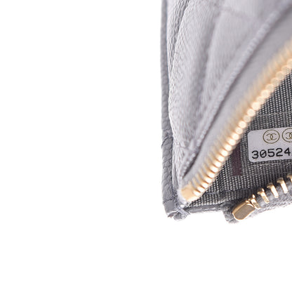 Chanel Caviar Quilted French New Wave Flat Wallet Pouch Grey 7 of 8