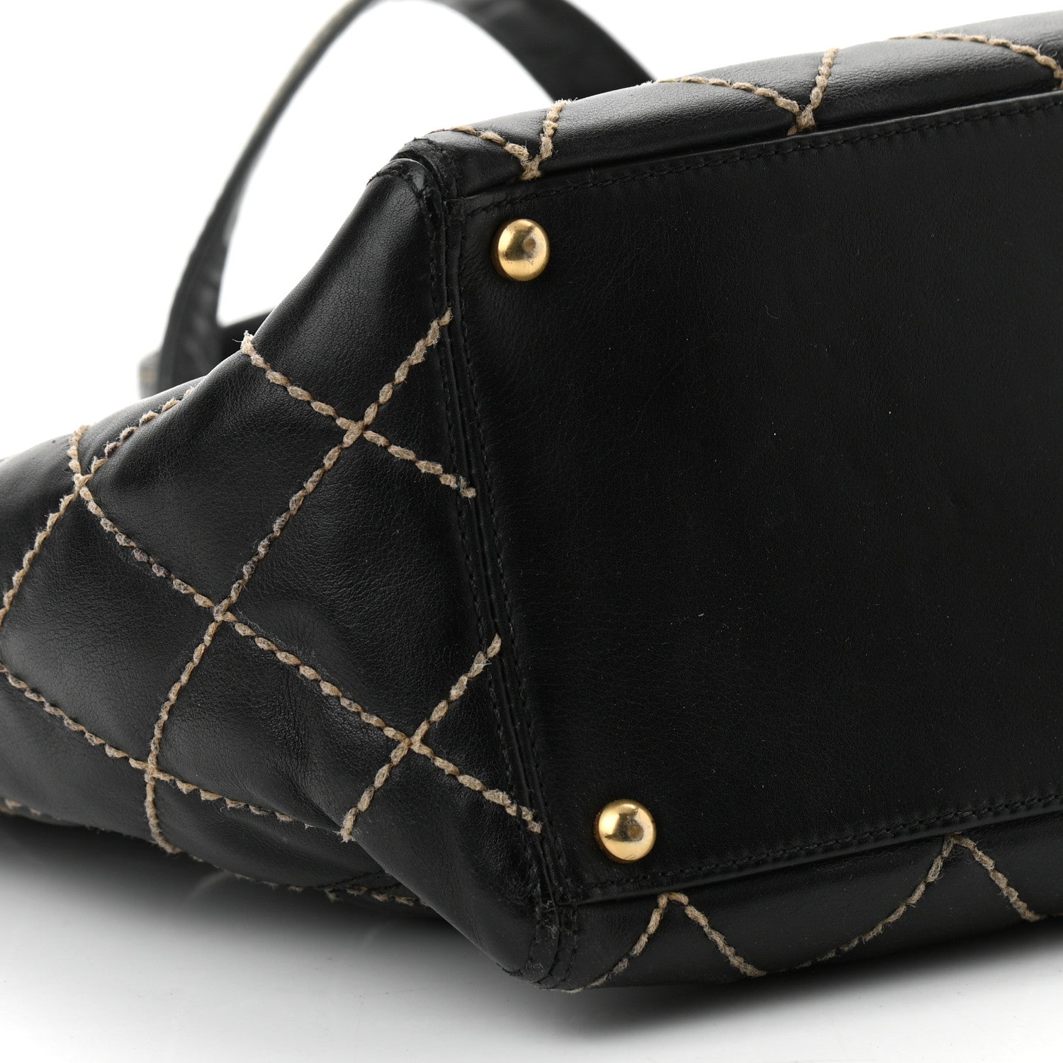 Chanel Calfskin Medium Wild Stitch Tote Black 8 of 9