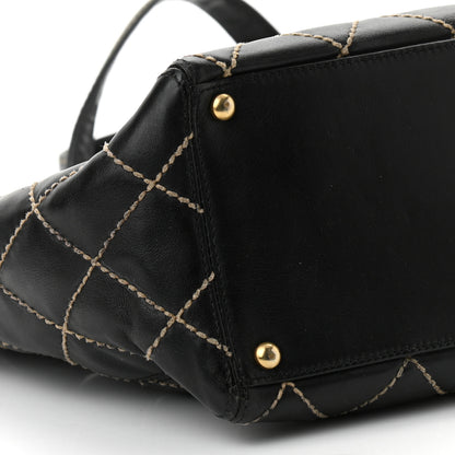 Chanel Calfskin Medium Wild Stitch Tote Black 8 of 9