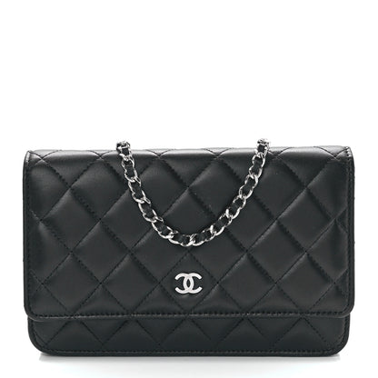 Chanel Lambskin Quilted Wallet On Chain WOC Black 1 of 13