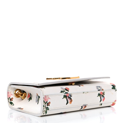 Saint Laurent Calfskin Prairie Flower Printed Small Classic Monogram Kate Satchel White 4 of 16