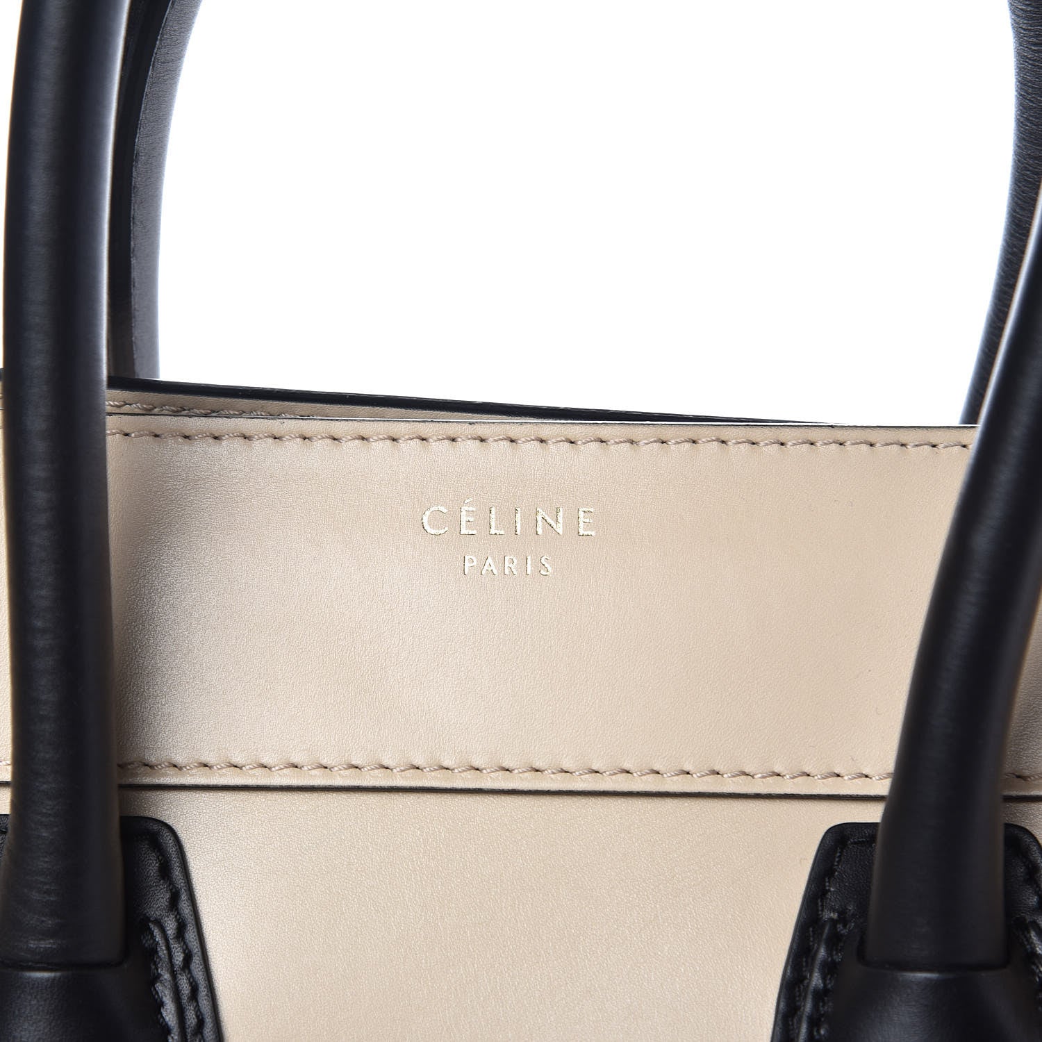 Celine Satin Calfskin Mini Bi-Color Luggage Powder Black 8 of 12