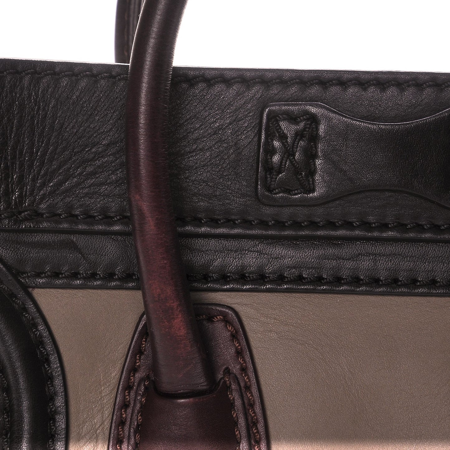 Smooth Calfskin Nano Tri-Color Luggage Grey