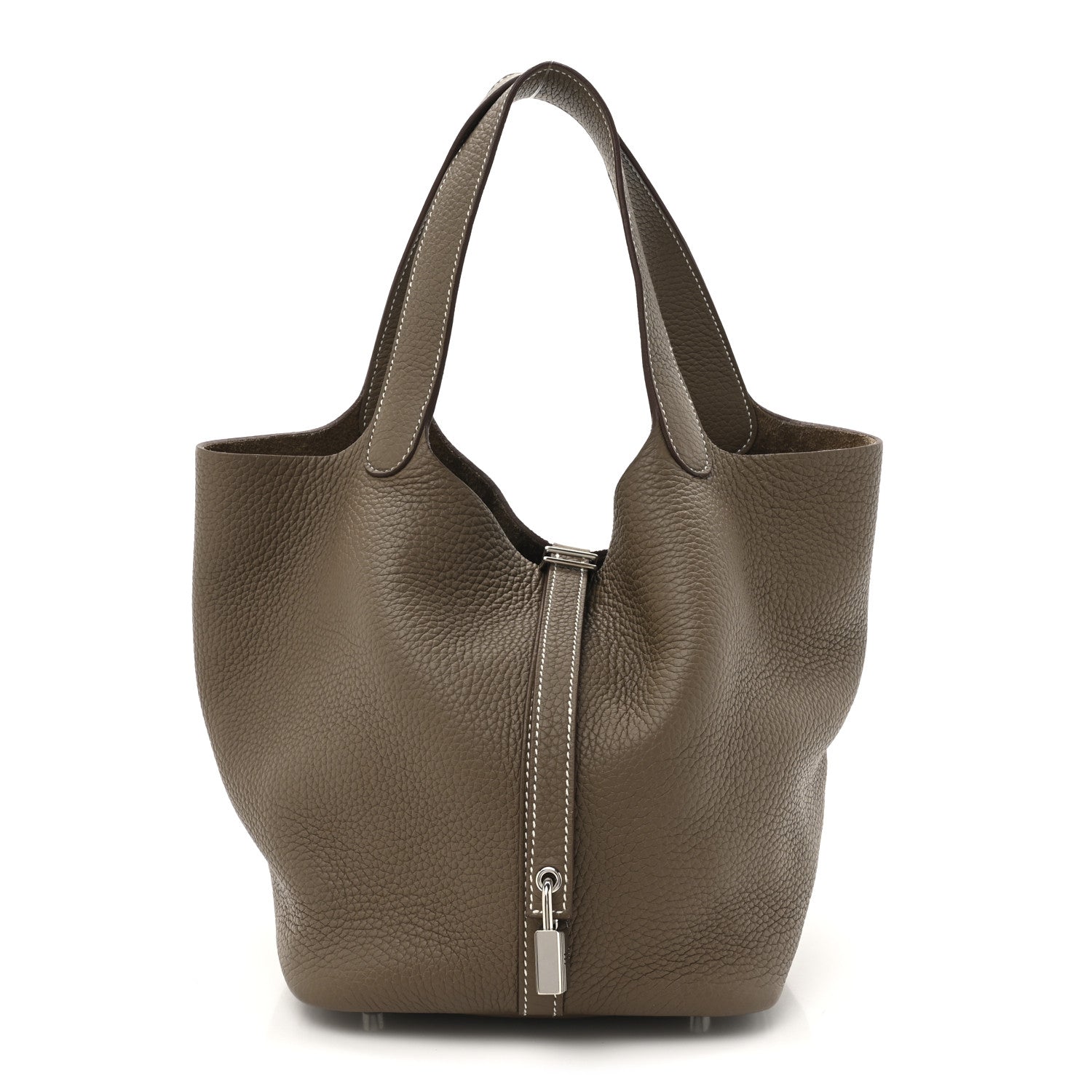 Hermes Taurillon Clemence Picotin Lock 22 MM Etoupe 1 of 10