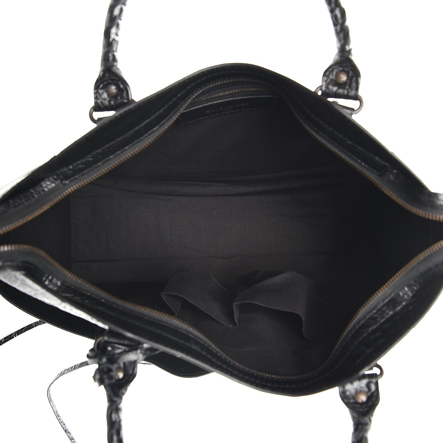 Balenciaga Calfskin Crocodile Embossed Classic Hardware City Black 6 of 8