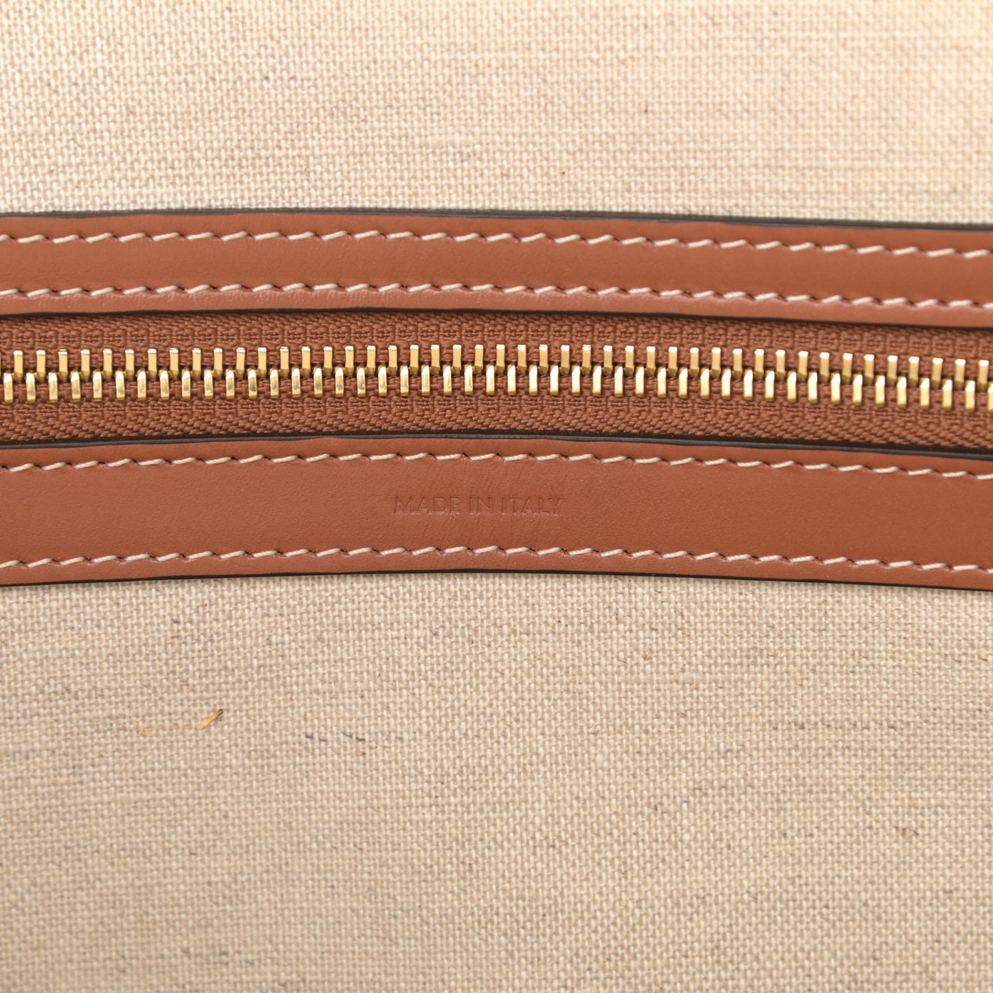 Plein Soleil Textile Calfskin Horizontal Cabas Natural Tan Black