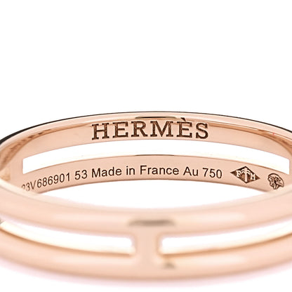 Hermes 18K Rose Gold Ariane Wedding Band Ring 53 6.5 4 of 5