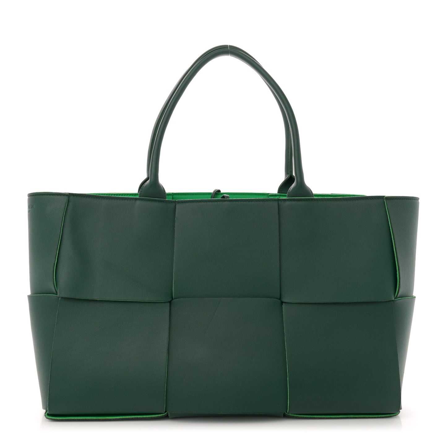 Calfskin Maxi Intrecciato Medium Arco Tote Raintree