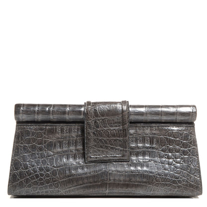 Nancy Gonzalez Crocodile Clutch Grey 1 of 7