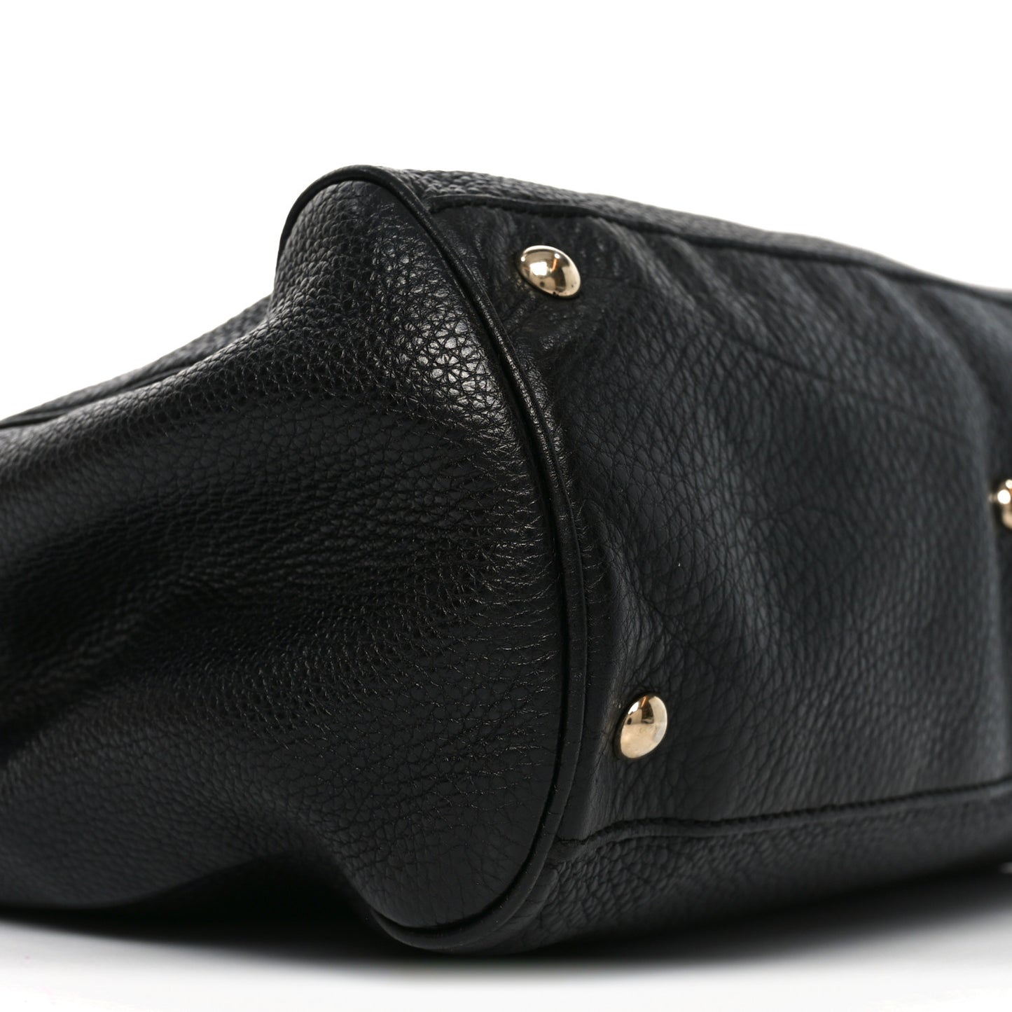Pebbled Calfskin Medium Bamboo Shopper Tote Black