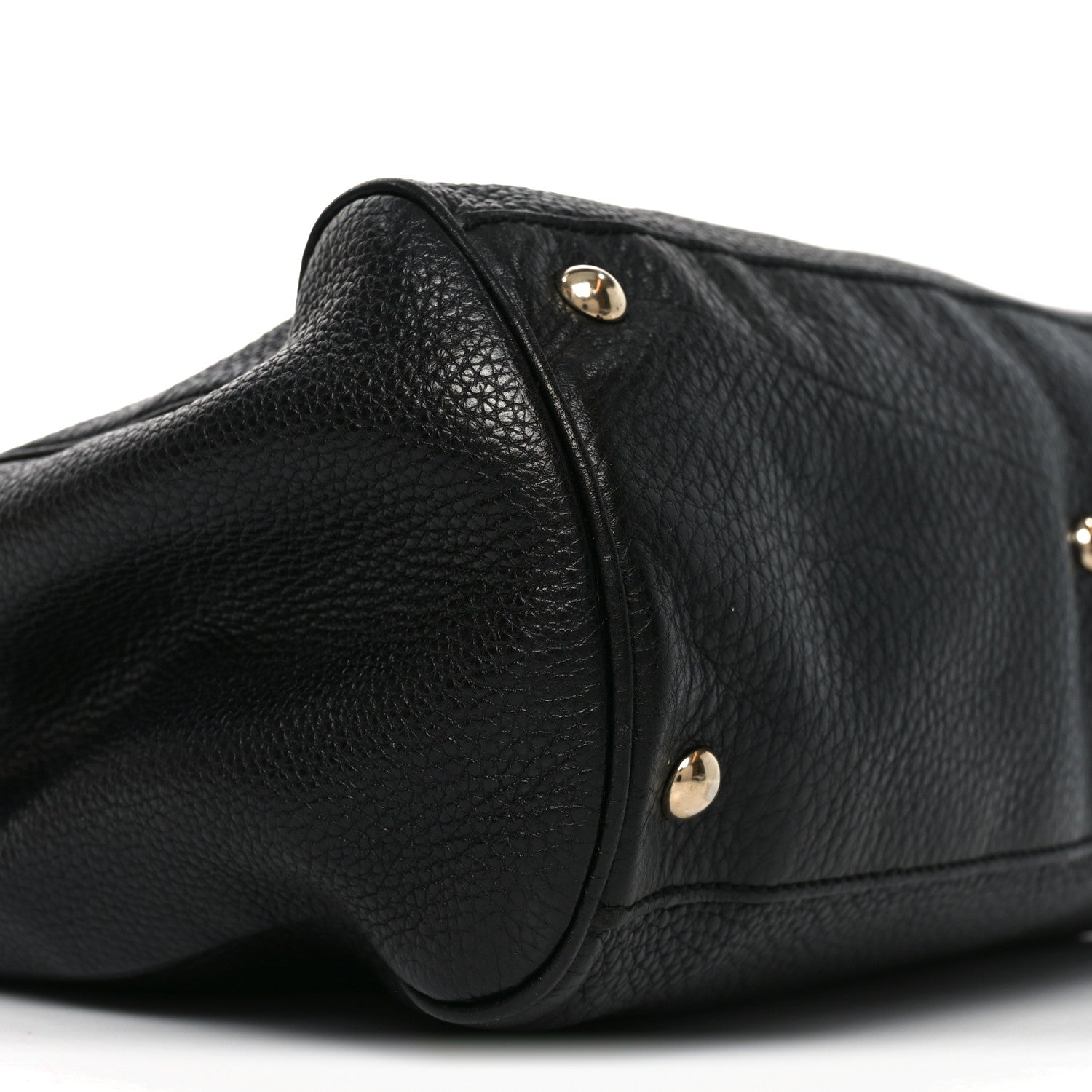 Gucci Pebbled Calfskin Medium Bamboo Shopper Tote Black 9 of 10