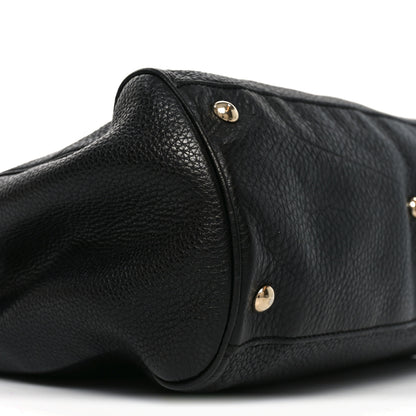 Gucci Pebbled Calfskin Medium Bamboo Shopper Tote Black 9 of 10