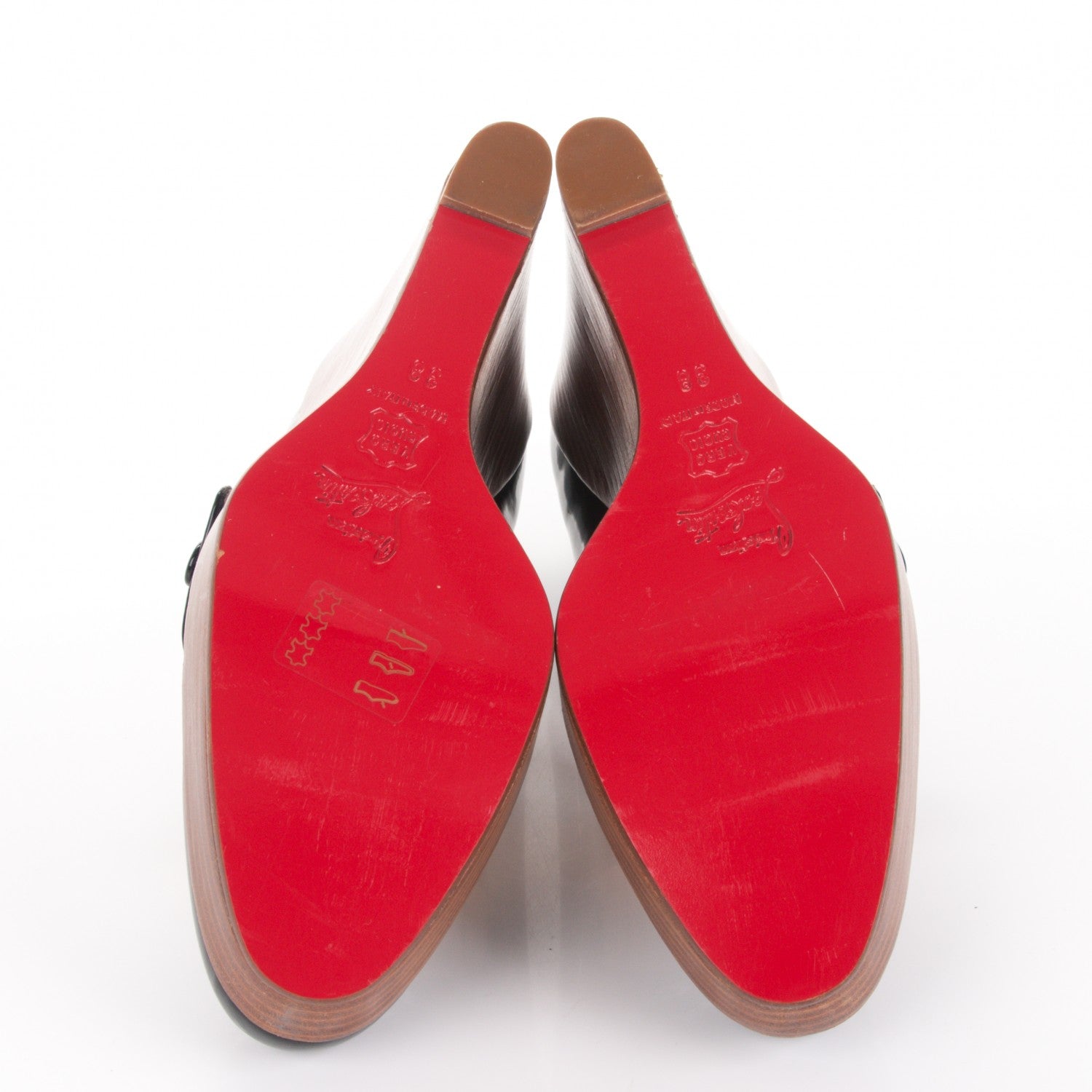 Christian Louboutin Patent Wallis Wedges 38 Black 5 of 8