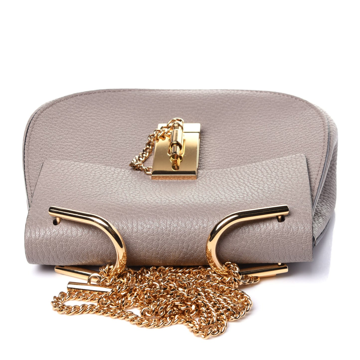 Grained Lambskin Mini Drew Shoulder Bag Motty Grey