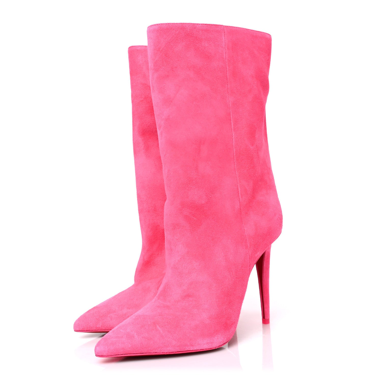 Christian Louboutin Veau Velours Astrilarge 100 Booties 37 Pink 2 of 7