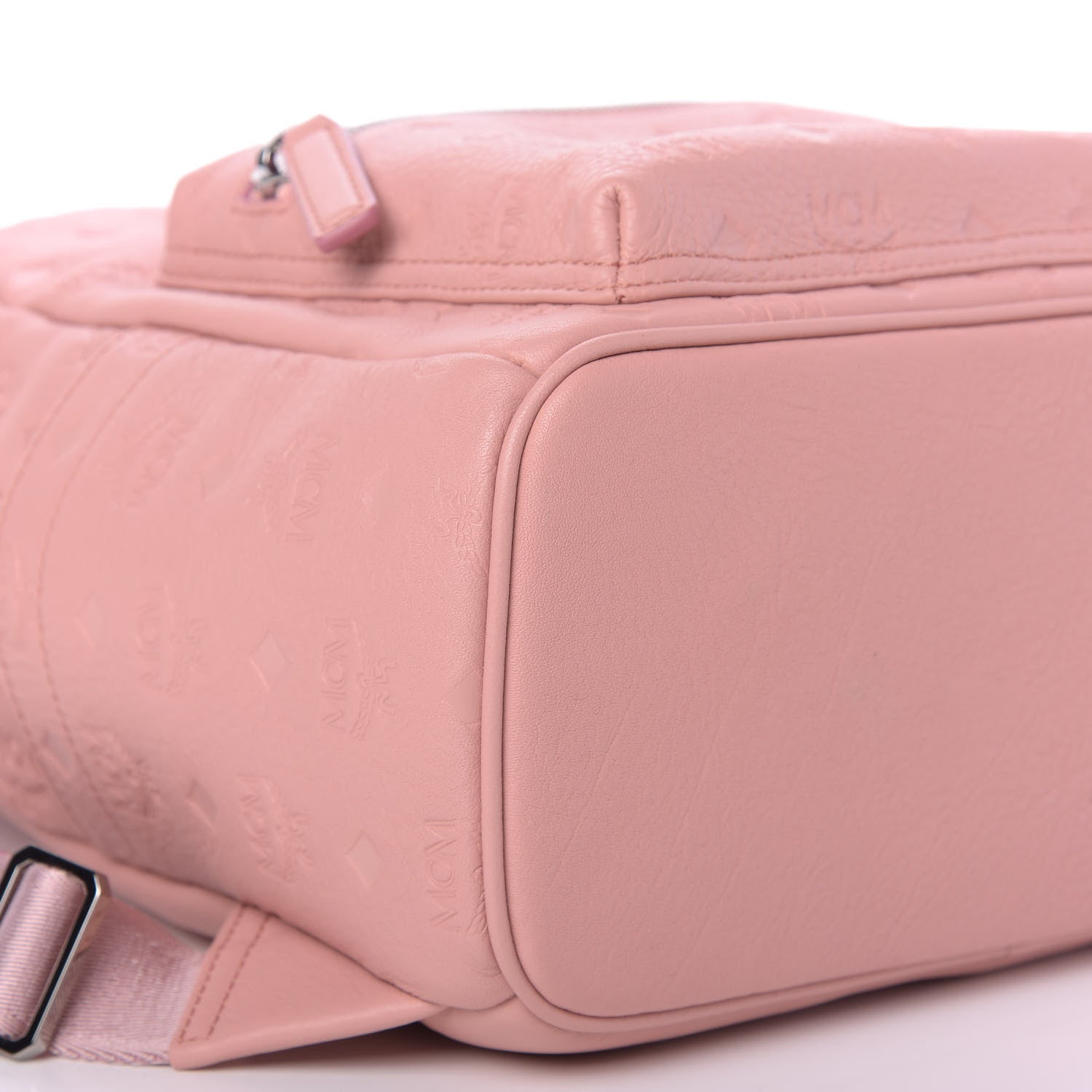 MCM Calfskin Ottomar Monogram Small Backpack Pink 7 of 9