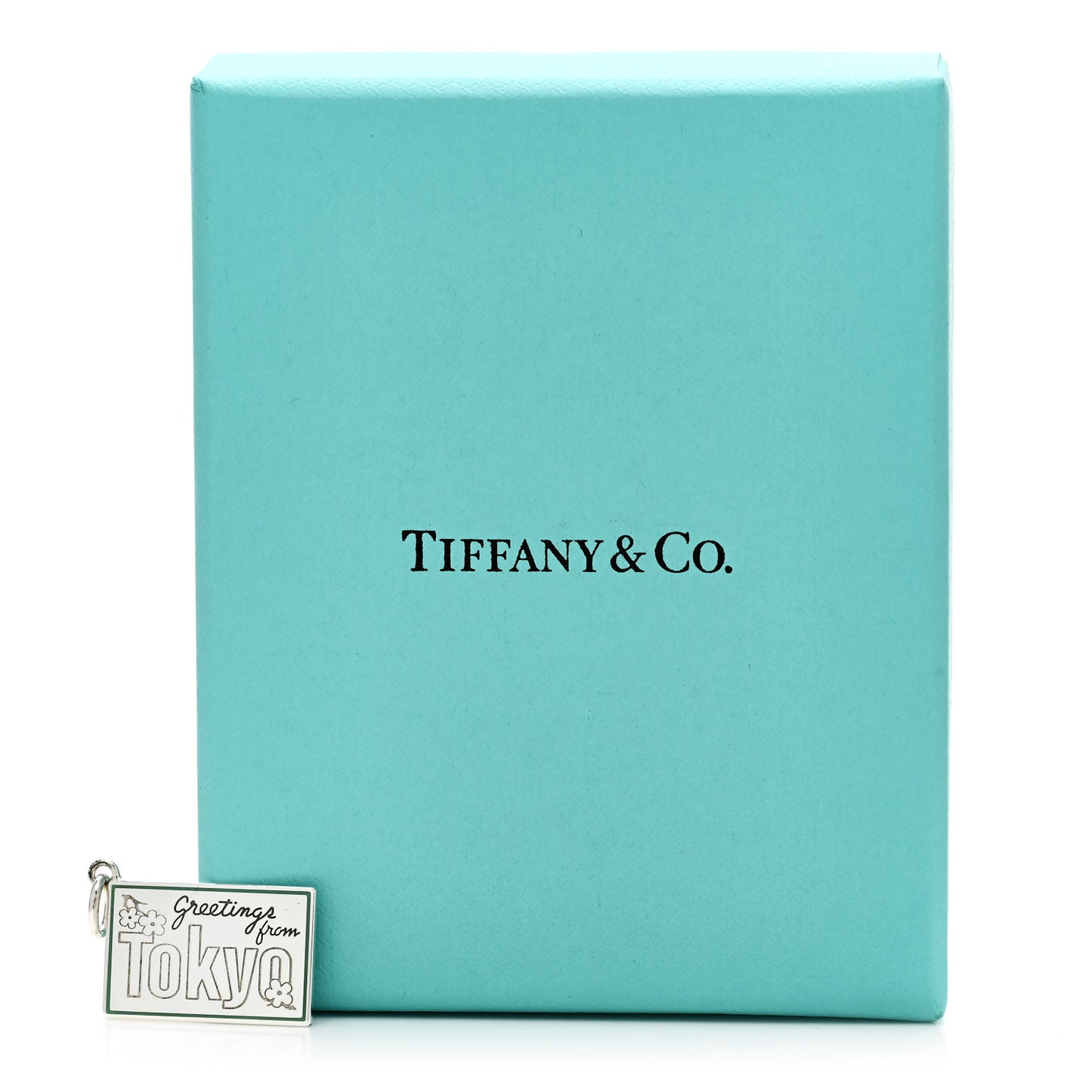 Sterling Silver Enamel Tokyo Postcard Charm Blue