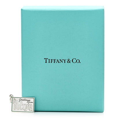 Tiffany Sterling Silver Enamel Tokyo Postcard Charm Blue 5 of 5