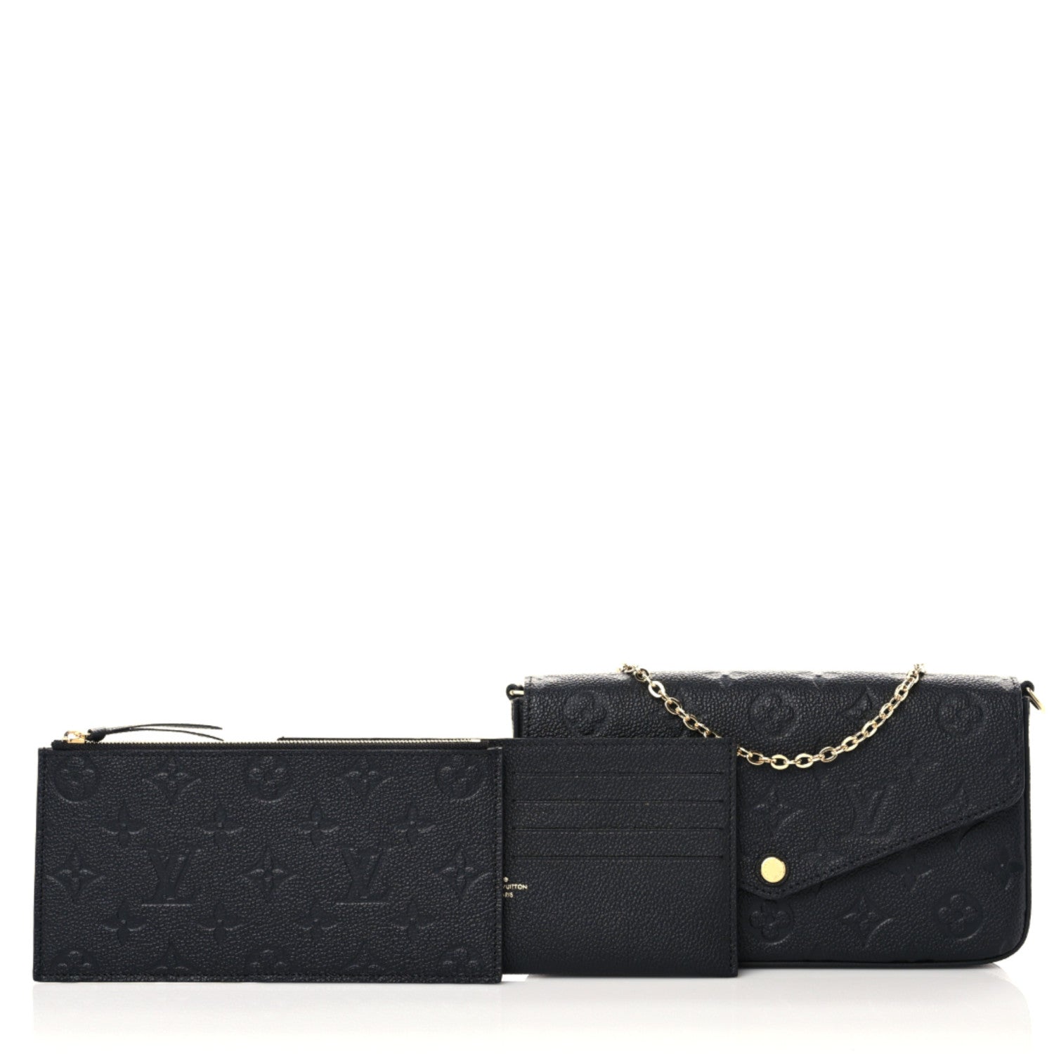 Louis Vuitton Empreinte Pochette Felicie Chain Wallet Black 1 of 11