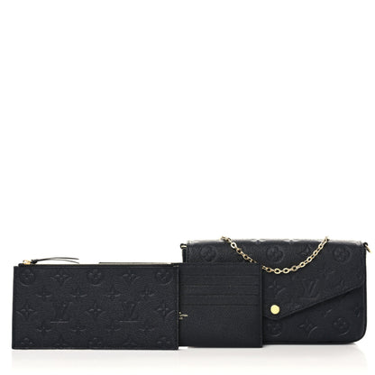 Louis Vuitton Empreinte Pochette Felicie Chain Wallet Black 1 of 11