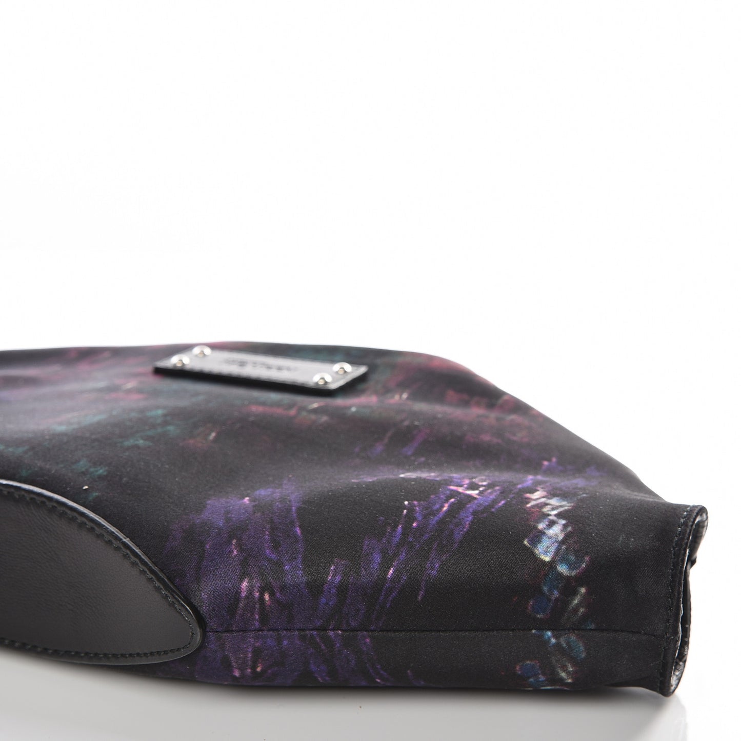 Silk Print Moth De Manta Clutch Black