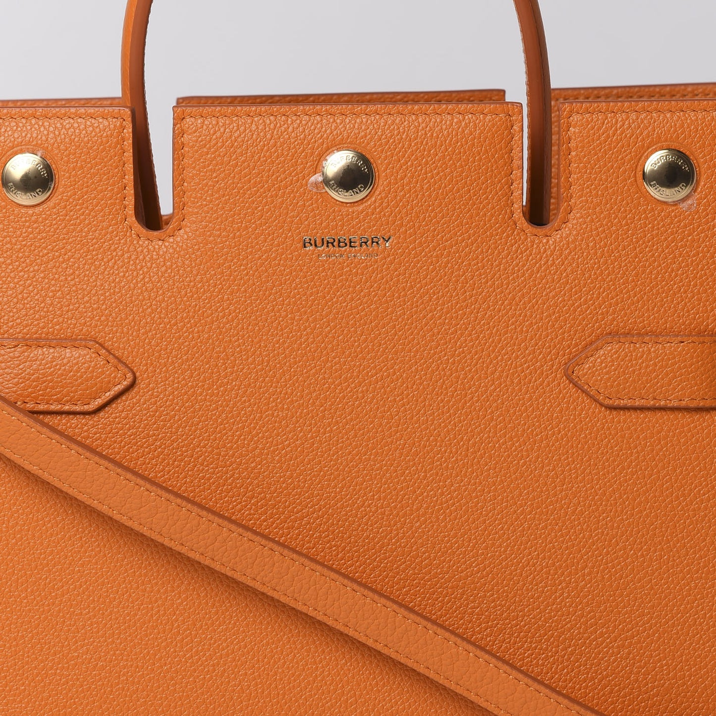 Grainy Calfskin Mini Title Bag Orange