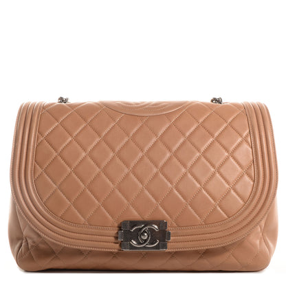 Chanel Lambskin Quilted Large Antik Boy Flap Beige 1 of 8