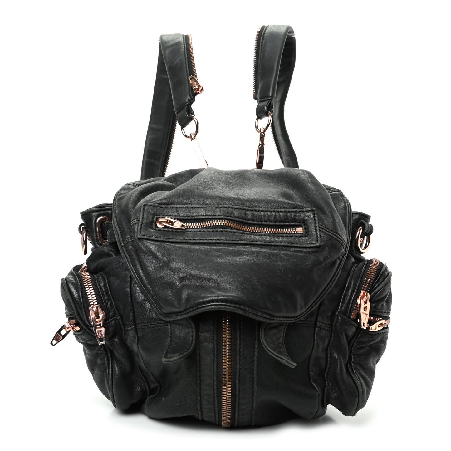 Lambskin Mini Marti Backpack Washed Black Rose Gold Hardware