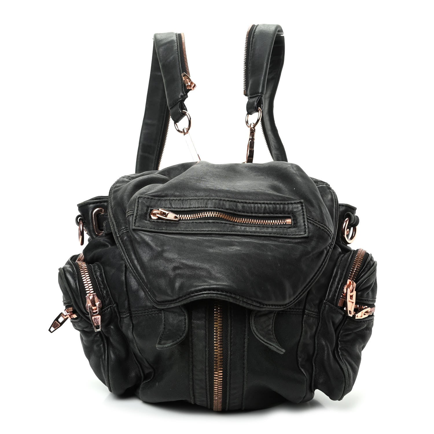 Alexander Wang Lambskin Mini Marti Backpack Washed Black Rose Gold Hardware 1 of 8