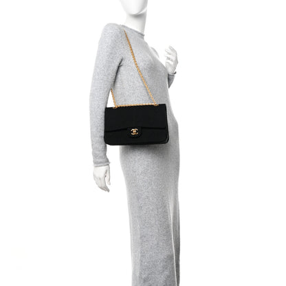Chanel Jersey Quilted Small Double Flap Black 2 of 10