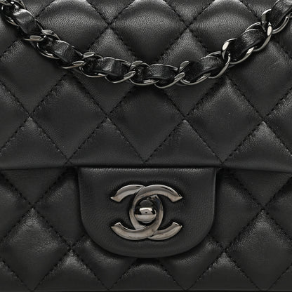 Chanel Lambskin Quilted Mini Rectangular Flap So Black 7 of 11