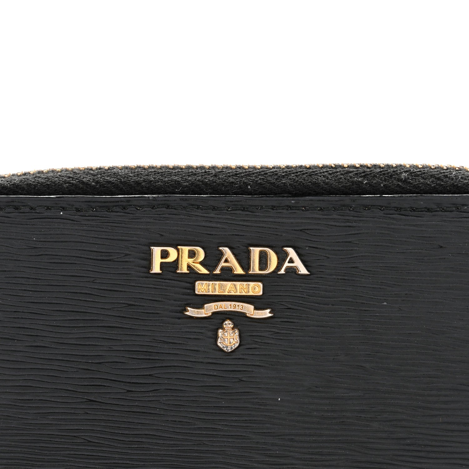 Prada Vitello Move Zip Around 6 Key Holder Black 1813351