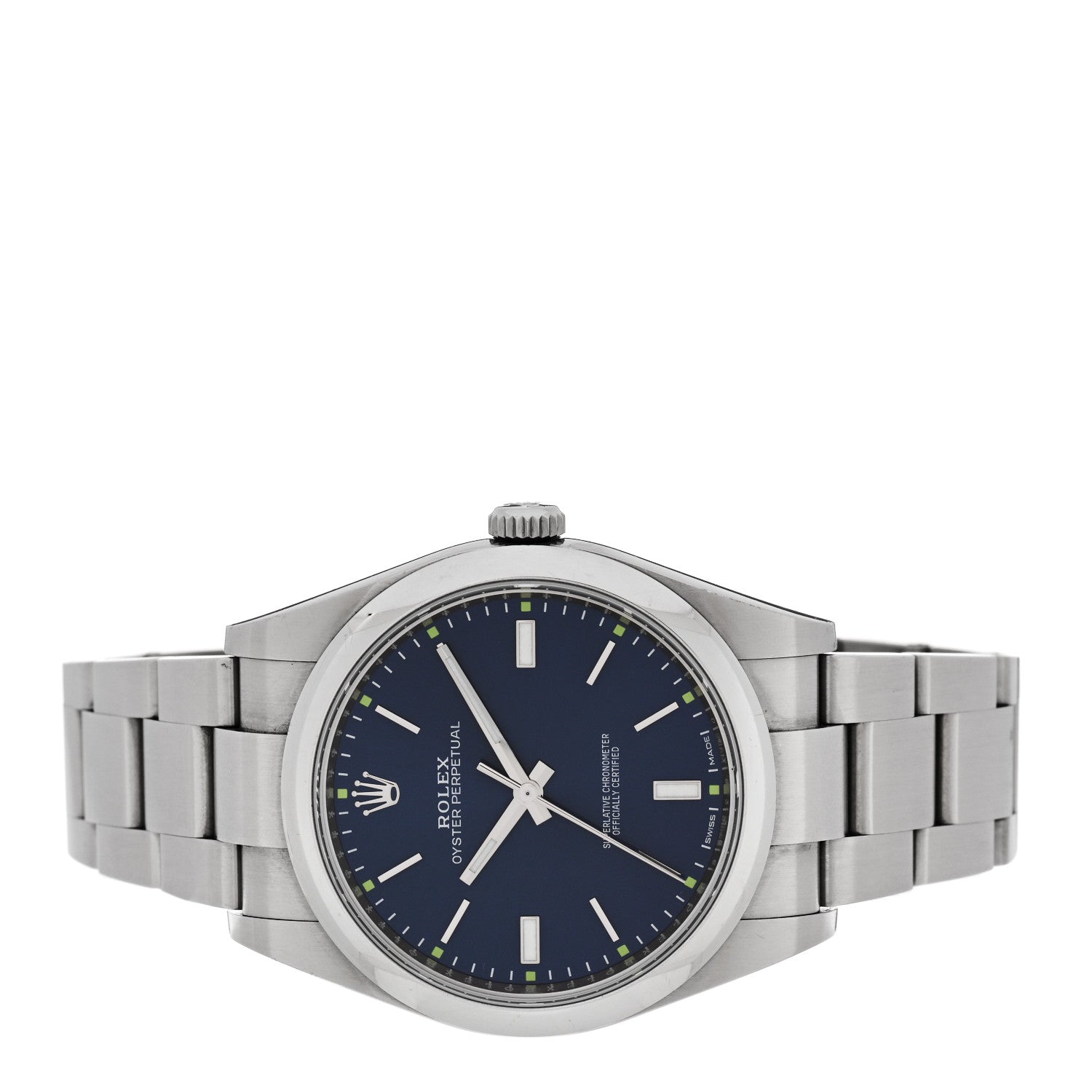 Rolex Stainless Steel 39mm Oyster Perpetual Watch Blue 114300 2 of 5