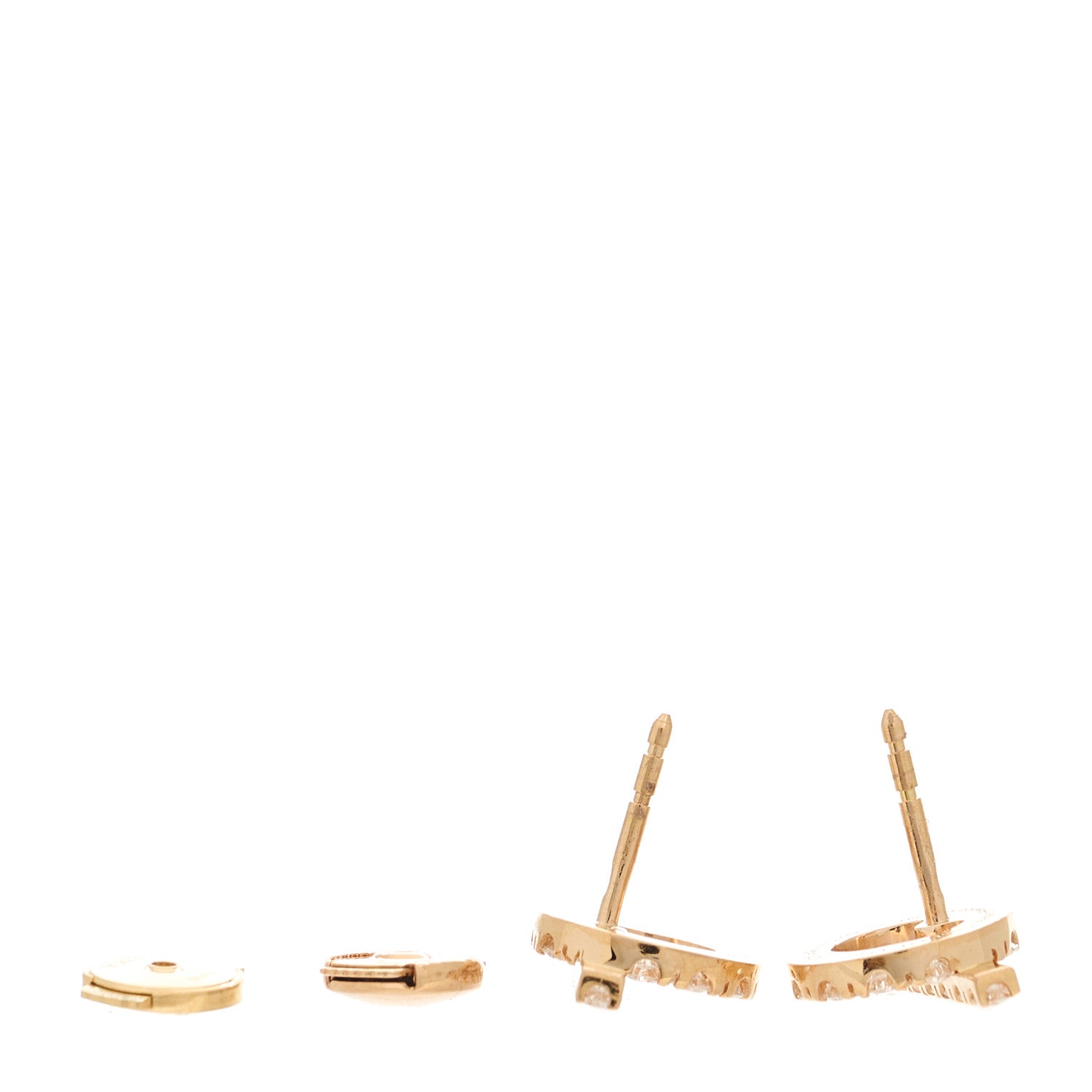 Hermes 18K Rose Gold Diamond Finesse Earrings 3 of 5