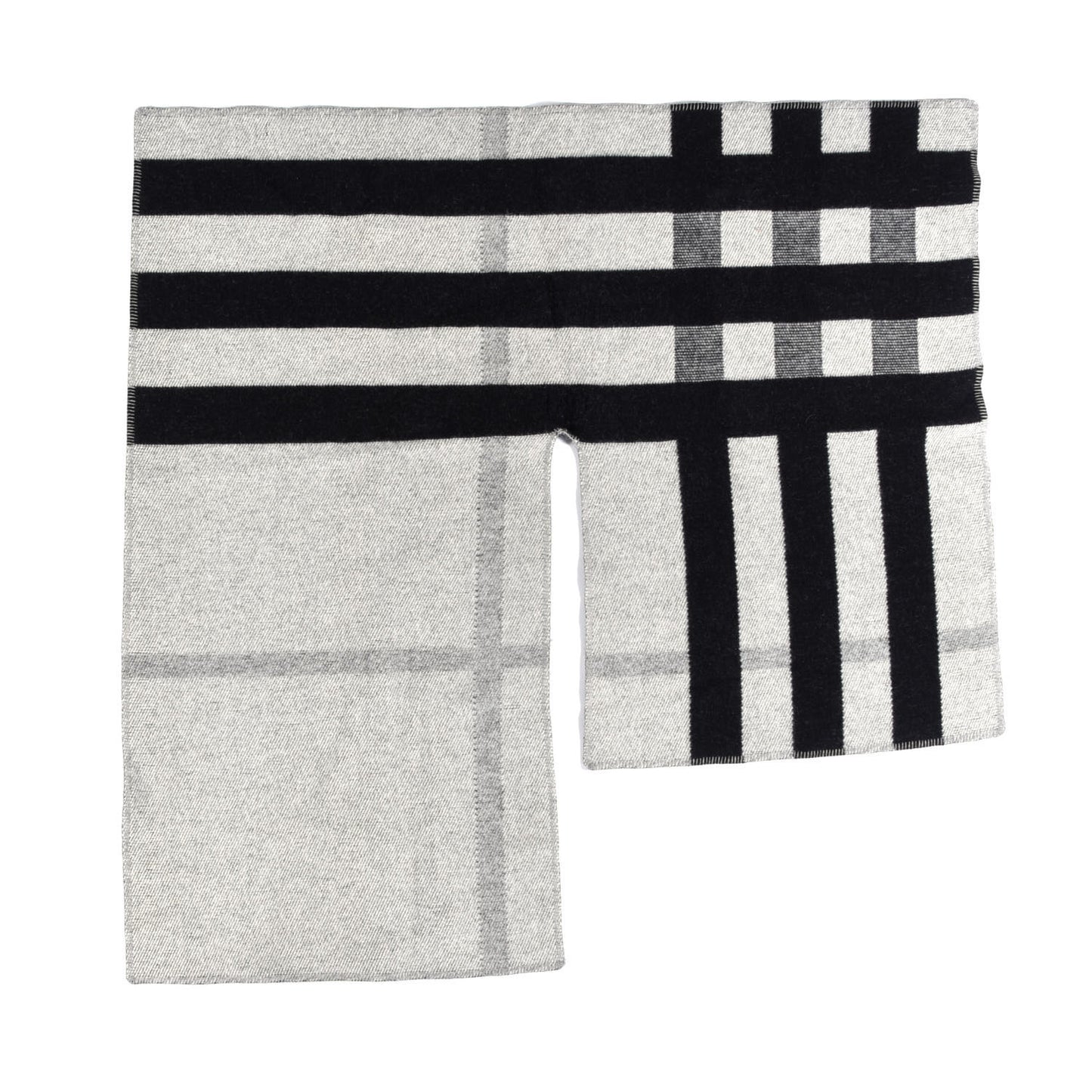 Cashmere Wool Mega Check Cape Scarf Scarf Grey