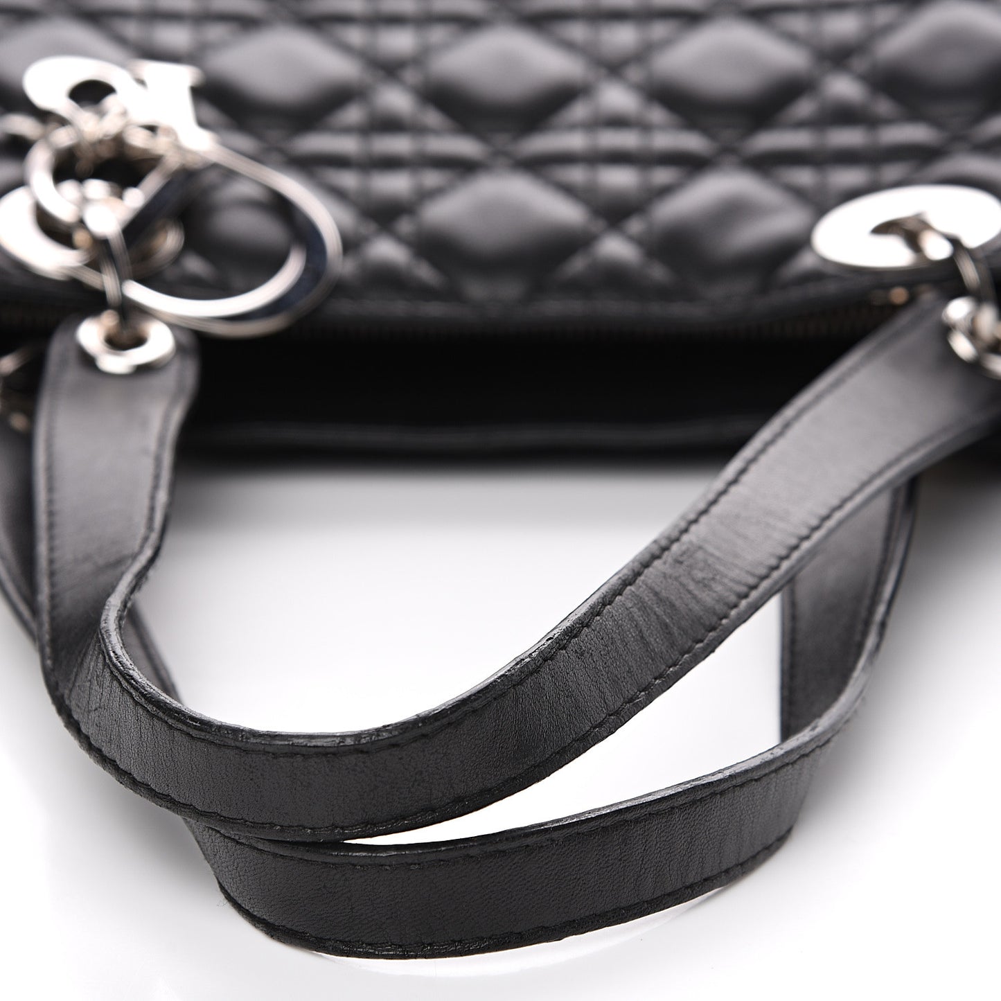 Lambskin Cannage Large Lady Dior Shopper Tote Black