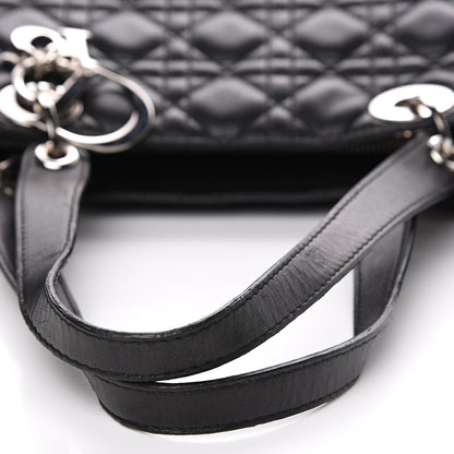 Christian Dior Lambskin Cannage Large Lady Dior Shopper Tote Black 12 of 15