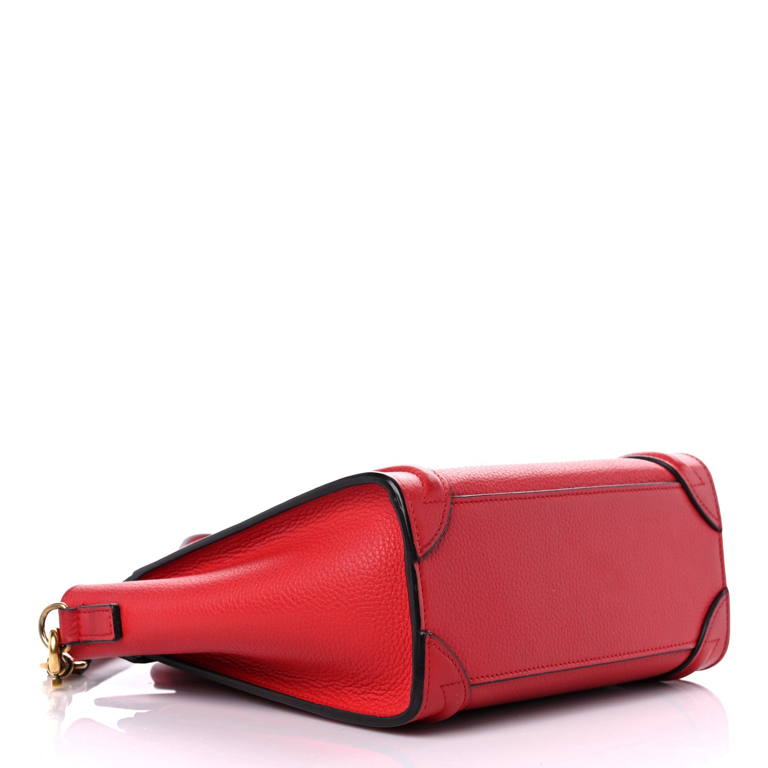 Celine Drummed Calfskin Nano Luggage Coquelicot 4 of 11