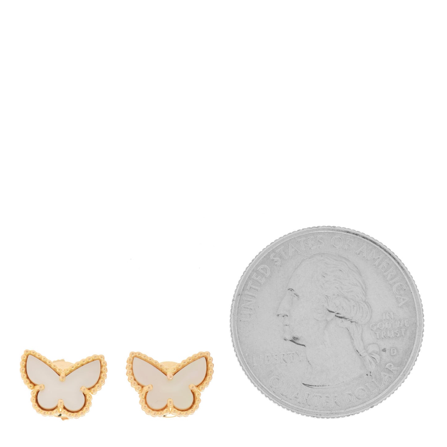 18K Yellow Gold Mother of Pearl Sweet Alhambra Butterfly Earrings